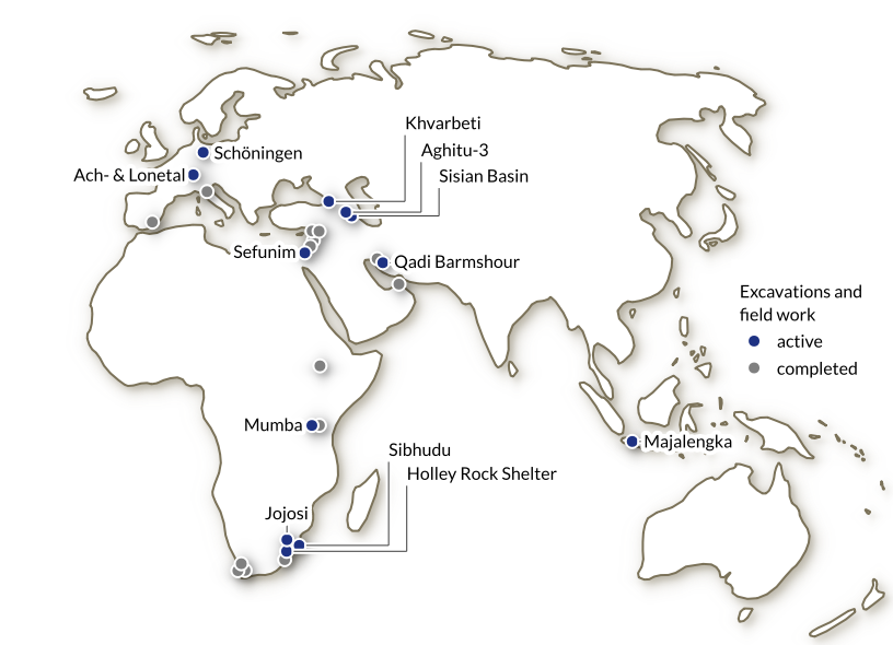 Map of ROCEEH excavations and field work
