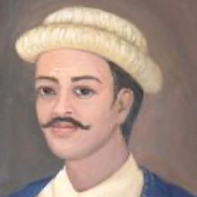 Das Gemälde zeigt das Gesicht von Ranganath Paudyal