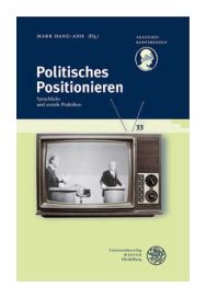 Zweigeteiltes Buchcover: obere Hälfte dunkelblau mit weißer Titelschrift, untere Hälfte hellgrün mit der Abbildung eines alten Fernsehers darauf. Das Fernsehbild zeigt zwei Männer vor Rednerpulten in einer Debatte.