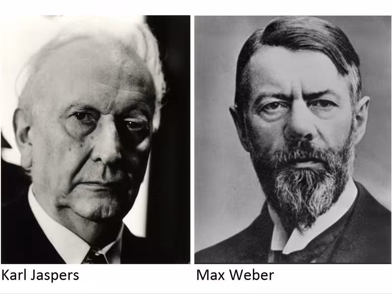 Fotos von Karl Jaspers (links) und Max Weber (rechts).