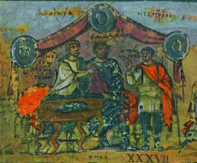 Patroklos im Zelt Nestors