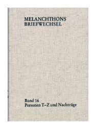 Buchcover Melanchthons Briefwechsel, grauer Hintergrund, schwarze Schrift, Band 16