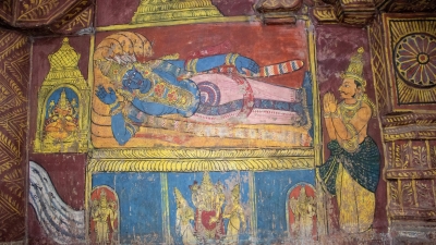 Wandmalerei im Varadaraja-Tempel
