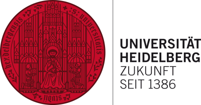 Logo der Universität Heidelberg, rot mit schwarzer Schrift