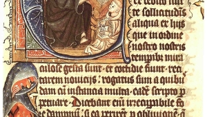 Handschrift mit einem Porträt des Autors in der Initiale