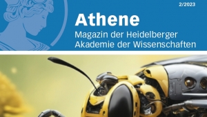 Covermotiv zeigt fiktive Roboterbiene auf gelber Blüte, darüber geht ein Streifen mit dem Titel dieser Ausgabe "Zukunft".