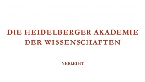Bild mit der Schrift: Die Heidelberger Akademie der Wissenschaften verleiht in roter Schrift