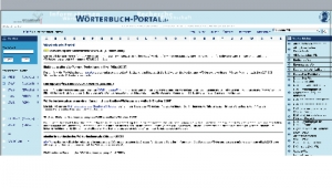 Die Abbildung zeigt die Website des Wörterbuch Portals.