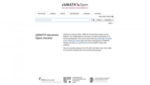 Screenshot der Website der: DB zbMATH