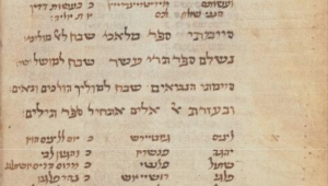 Altfranzösischer Text in hebräischer alte Schrift.