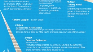 Plakat mit Informationen zu dem internationalen Workshop der Forschungsstelle "Bibelglossare"