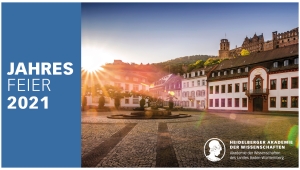 Werbebild zur Jahresfeier 2021 zeigt das Akademiegebäude, das von der Sonne beschienen wird.  