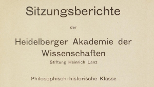 Cover der herausgegebenen Sitzungsberichte der Akademie der Philosophisch-historische Klasse